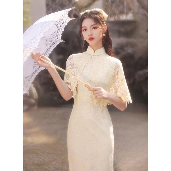 ethnic clothing elegant classic lace cheongsams summer autumn vintage cape chinese dress beading mandarin collar qipao banquet gown slim sli, Red
ethnic clothing elegant classic lace cheongsams summer autumn vintage cape chinese dress beading mandarin collar qipao banquet gown slim sli, Red