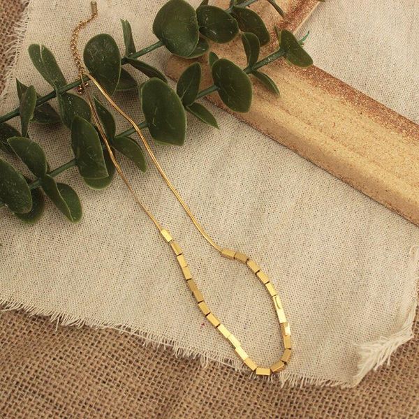 pendant necklaces ladies personality necklace small square snake bone chain niche design jewelry ethnic minority, Silver
pendant necklaces ladies personality necklace small square snake bone chain niche design jewelry ethnic minority, Silver