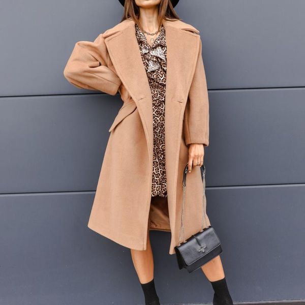 women's wool & blends elegant coat women 2021 warm thicken overcoat fashion vintage office lady outwear female long coats basic minimal, Black
women's wool & blends elegant coat women 2021 warm thicken overcoat fashion vintage office lady outwear female long coats basic minimal, Black