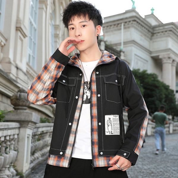 men 2021 autumn winter chattering teenage hooded et tiktok casual wear, two fake et, male et, Black;brown
men 2021 autumn winter chattering teenage hooded et tiktok casual wear, two fake et, male et, Black;brown