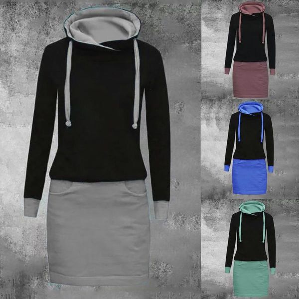 casual dresses women's autumn dress with hood straight patchwork and print long sleeve midi drawstring ladies vestido, Black;gray
casual dresses women's autumn dress with hood straight patchwork and print long sleeve midi drawstring ladies vestido, Black;gray