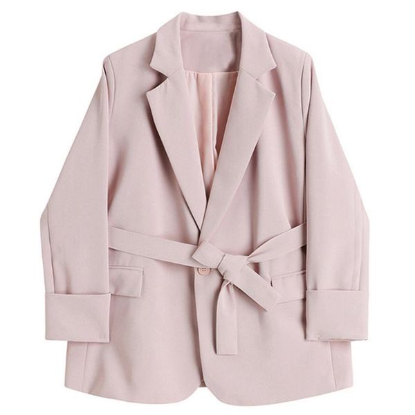 women's suits & blazers women belt temperament black blazer notched long sleeve loose fit jacket fashion tide spring autumn 2021, White;black
women's suits & blazers women belt temperament black blazer notched long sleeve loose fit jacket fashion tide spring autumn 2021, White;black