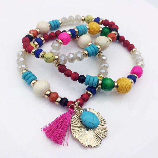 charm bracelets 3 pcs/set fashion colorful bohemian statement good quality bead thread tassel adjustable stretch bracelet set for women, Golden;silver
charm bracelets 3 pcs/set fashion colorful bohemian statement good quality bead thread tassel adjustable stretch bracelet set for women, Golden;silver