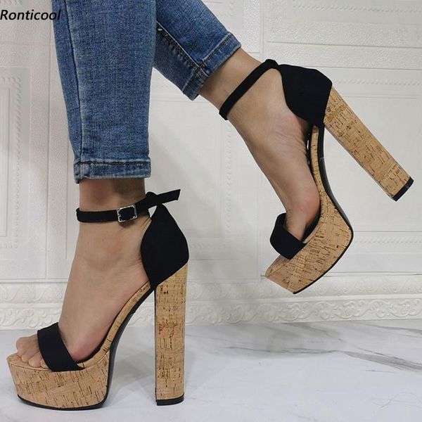 sandals ronticool women platform cork pattern buckle strap block heel open toe elegant black party dress shoes us size 5-20
sandals ronticool women platform cork pattern buckle strap block heel open toe elegant black party dress shoes us size 5-20