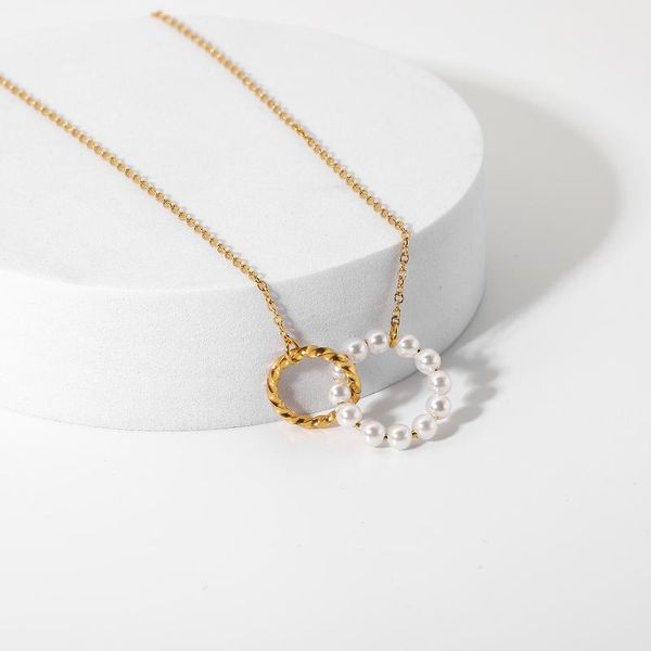 pendant necklaces statement stainless steel chokers necklace for women double mini pearl circle metal party jewelry, Silver
pendant necklaces statement stainless steel chokers necklace for women double mini pearl circle metal party jewelry, Silver