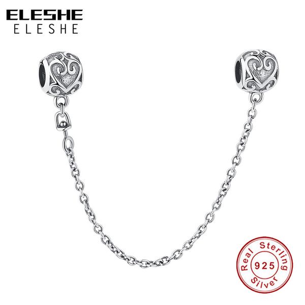 eleshe 925 sterling silver vintage heart safety chain ser bead fit original charm bracelet diy silver jewelry making q0531, Black
eleshe 925 sterling silver vintage heart safety chain ser bead fit original charm bracelet diy silver jewelry making q0531, Black
