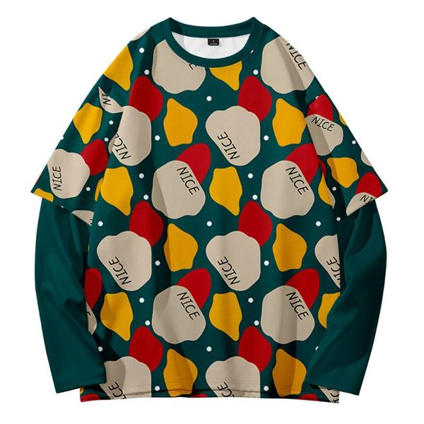 men's hoodies & sweatshirts stitching color block street shooting fashion trend youth summer 3d digital round neck fake two-piece sweat, Black
men's hoodies & sweatshirts stitching color block street shooting fashion trend youth summer 3d digital round neck fake two-piece sweat, Black