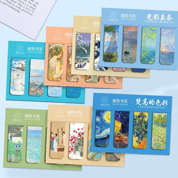 bookmark 4pcs/pack creative magnetic bookmarks van gogh literature art series diy decoration books clip page stationery student office
bookmark 4pcs/pack creative magnetic bookmarks van gogh literature art series diy decoration books clip page stationery student office