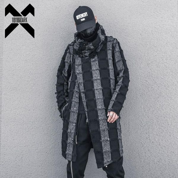 men's trench coats 2021 dark striped long jacket coat windbreaker men gothic punk irregular streetwear decadent fringe wb238, Tan;black
men's trench coats 2021 dark striped long jacket coat windbreaker men gothic punk irregular streetwear decadent fringe wb238, Tan;black