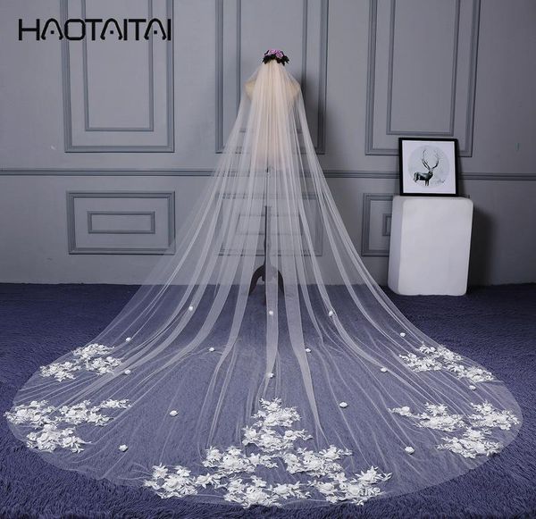 bridal veils long 4 merters white champagne one layer cut edge lace applique wedding veil cathedral appliques, Black
bridal veils long 4 merters white champagne one layer cut edge lace applique wedding veil cathedral appliques, Black