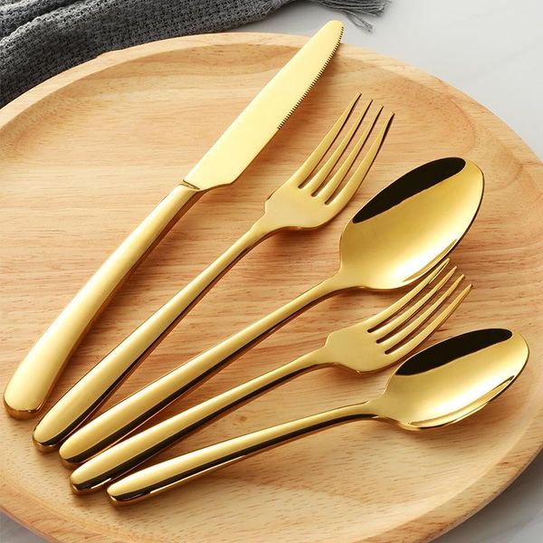 5cps/set golden cutlery western stainless steel flatware set spoon steak knife dinner fork set tableware for l cutlery
5cps/set golden cutlery western stainless steel flatware set spoon steak knife dinner fork set tableware for l cutlery