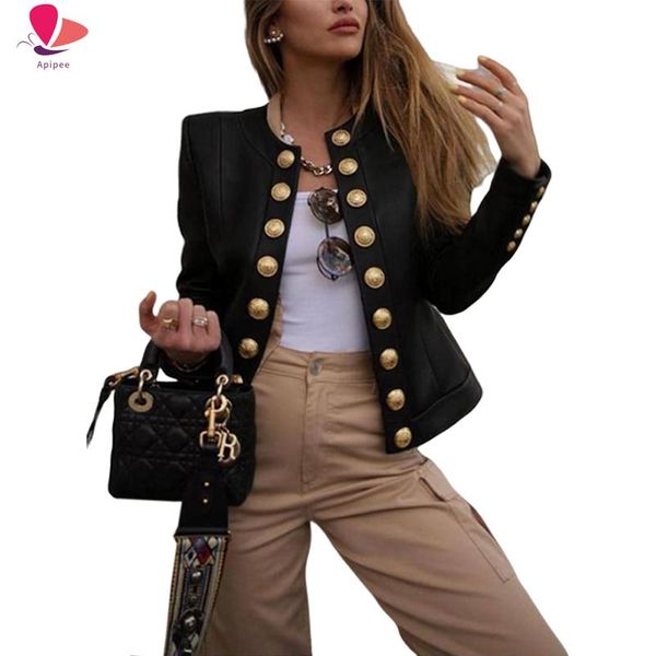 women's suits & blazers women buttons leather long sleeve biker casual short coat ladies autumn winter streetwear fashion female outwea, White;black
women's suits & blazers women buttons leather long sleeve biker casual short coat ladies autumn winter streetwear fashion female outwea, White;black