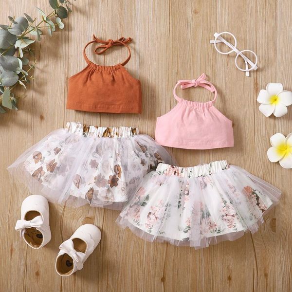 girl's dresses 2pcs sweet style baby girls outfit summer solid color sleeveless hanging neck short + floral printing mesh skirt set, Red;yellow
girl's dresses 2pcs sweet style baby girls outfit summer solid color sleeveless hanging neck short + floral printing mesh skirt set, Red;yellow