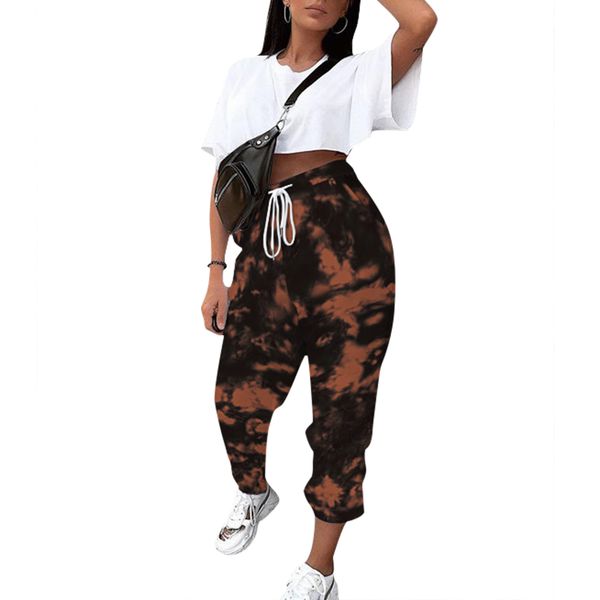 women fashion tie-dye print sport pants joggers high waist drawstring baggy hip hop street casual trousers streetwear sweatpants, Black
women fashion tie-dye print sport pants joggers high waist drawstring baggy hip hop street casual trousers streetwear sweatpants, Black