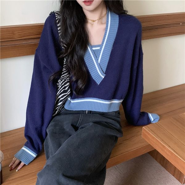 new 2021 autumn winter women pullovers and sweaters korean style loose faux 2 pcs knitted vintage sweater female (c9871) m5o3, White;black
new 2021 autumn winter women pullovers and sweaters korean style loose faux 2 pcs knitted vintage sweater female (c9871) m5o3, White;black