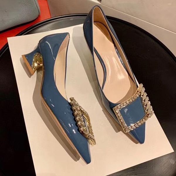 dress shoes pointed toe pumps fashion brand designer women thick chunky heel wedges for crystal buckle wedding bride, Black
dress shoes pointed toe pumps fashion brand designer women thick chunky heel wedges for crystal buckle wedding bride, Black