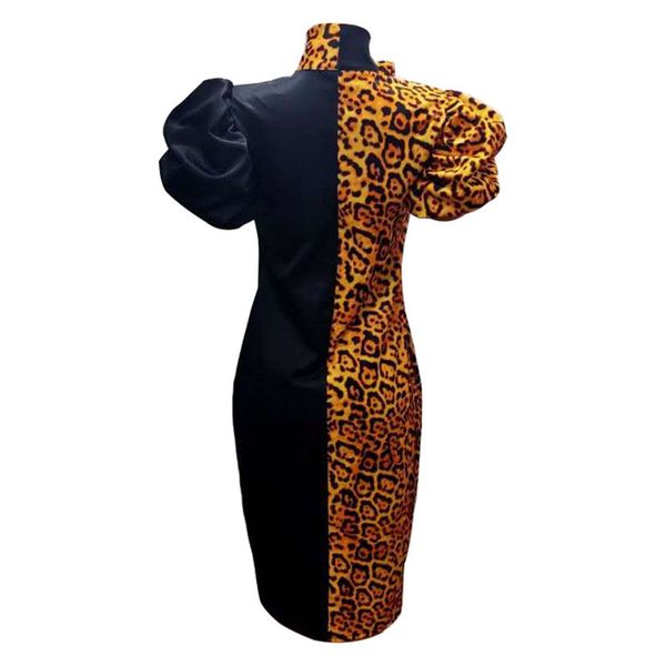 women summer leopard elegant slim fit patchwork party formal es female vintage short sleeve fashion ll272 d46k, Black
women summer leopard elegant slim fit patchwork party formal es female vintage short sleeve fashion ll272 d46k, Black