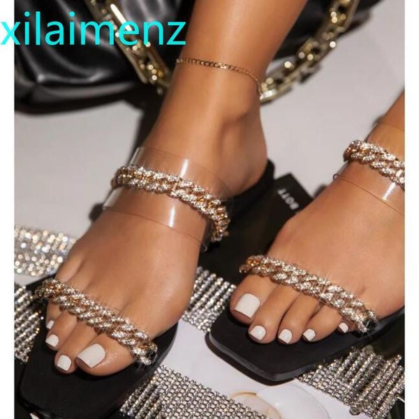 slippers women's shoes summer outdoor for female bling rhinestone chain flat party slides ladies transparent flip flops, Black
slippers women's shoes summer outdoor for female bling rhinestone chain flat party slides ladies transparent flip flops, Black