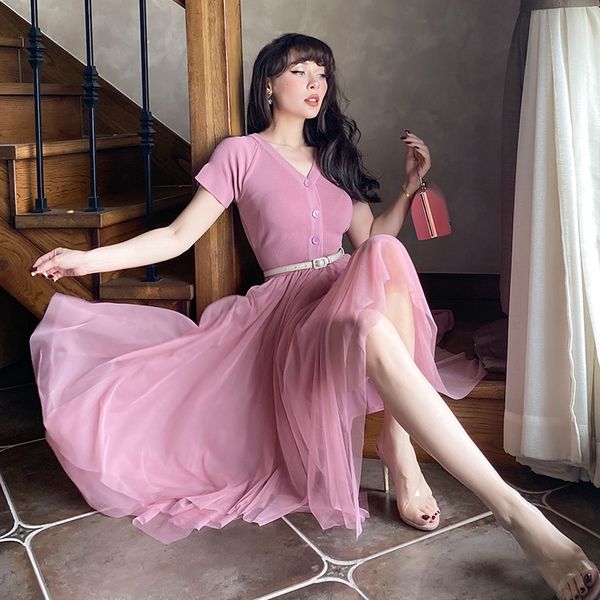 2021 new beautiful pink morandi elegant irregular mesh mending dress mid-calf high street dressed women's g1fz, Black;gray
2021 new beautiful pink morandi elegant irregular mesh mending dress mid-calf high street dressed women's g1fz, Black;gray