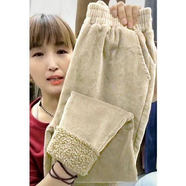 2021 new women's autumn winter pants fashion elastic waist thicken warm female long trousers high waist corduroy harem pants, Black;white
2021 new women's autumn winter pants fashion elastic waist thicken warm female long trousers high waist corduroy harem pants, Black;white