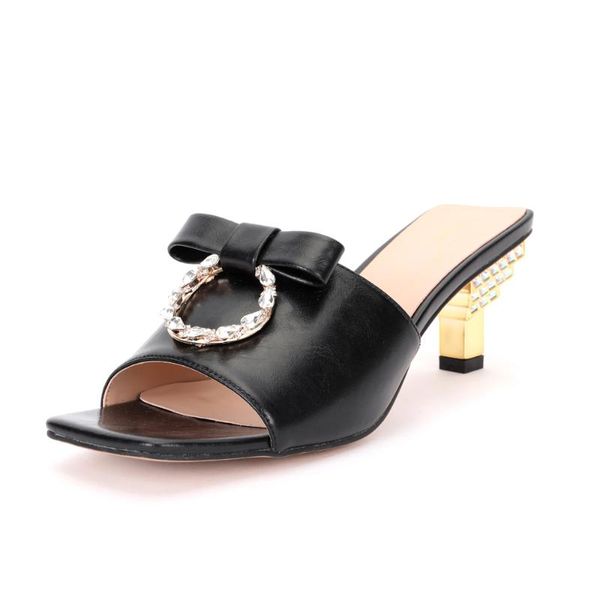 slippers ladies casual diamond high heel sandals bowknot leather luxury design fashionable stiletto shoes, Black
slippers ladies casual diamond high heel sandals bowknot leather luxury design fashionable stiletto shoes, Black