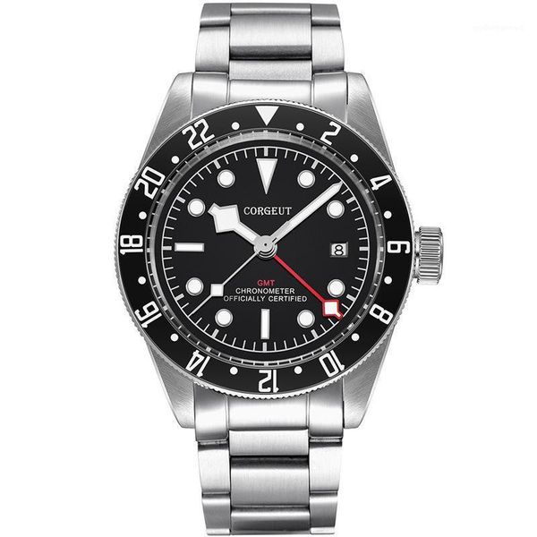 wristwatches men's sapphire watch gmt 41mm luxury brand mechanical automatic military sports calendar clock 316l steel band, Slivery;brown
wristwatches men's sapphire watch gmt 41mm luxury brand mechanical automatic military sports calendar clock 316l steel band, Slivery;brown