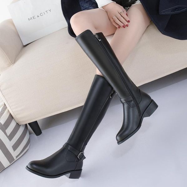 boots women knee high autumn winter warm low square heels shoes woman rouned toe concise, Black
boots women knee high autumn winter warm low square heels shoes woman rouned toe concise, Black