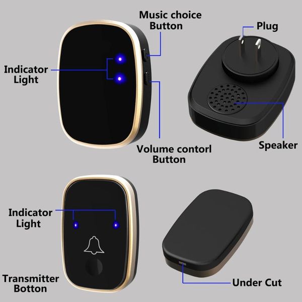 doorbells wireless doorbell smart remote control pager electronic 1 transmitter receiver door chime
doorbells wireless doorbell smart remote control pager electronic 1 transmitter receiver door chime