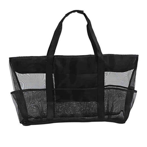 mh beach bag oversized beach tote 9 pockets beach toy bag, Black