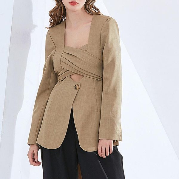 women's suits & blazers oversized blazer 2021 spring fashion personality solid color simple bow strap design slim long suit jacket, White;black
women's suits & blazers oversized blazer 2021 spring fashion personality solid color simple bow strap design slim long suit jacket, White;black