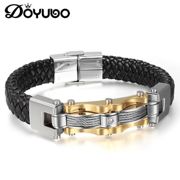 cuff doyubo arrival men's black genuine leather bangles male stainless steel charms bracelets jewelry dd045, White
cuff doyubo arrival men's black genuine leather bangles male stainless steel charms bracelets jewelry dd045, White