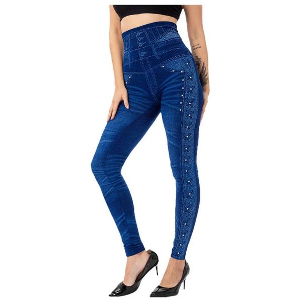 leggings women's casual imitation cowboy bead high elasticity slim cropped pants women kobieta spodnie, Black
leggings women's casual imitation cowboy bead high elasticity slim cropped pants women kobieta spodnie, Black