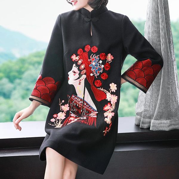 casual dresses winter wool dress chinese style embroidery girl red festive year clothes women s-3xl, Black;gray
casual dresses winter wool dress chinese style embroidery girl red festive year clothes women s-3xl, Black;gray