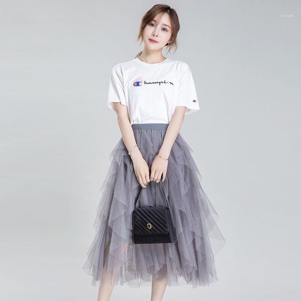 spring and summer korean style high waist mid-length mesh skirt super fire fairy irregular cake skirts, Black
spring and summer korean style high waist mid-length mesh skirt super fire fairy irregular cake skirts, Black
