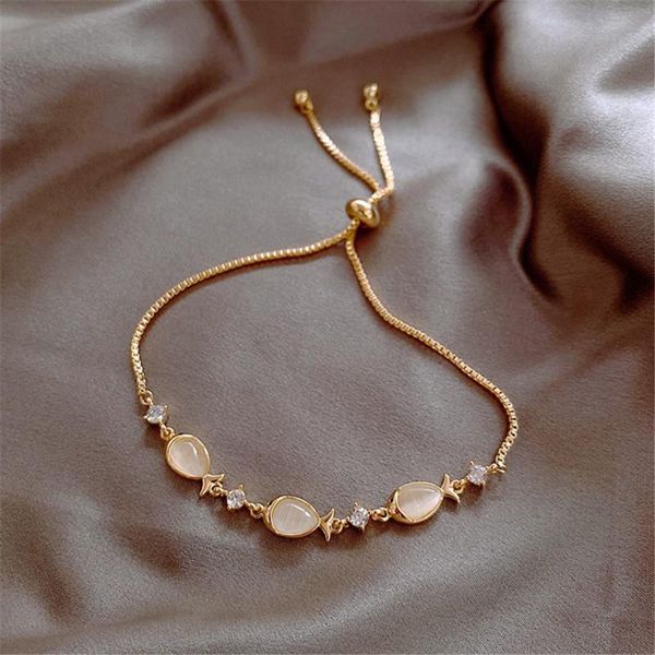 charm bracelets korean design fashion jewelry creative fish opal zircon female stretch adjustable bracelet ins trendy for girls, Golden;silver
charm bracelets korean design fashion jewelry creative fish opal zircon female stretch adjustable bracelet ins trendy for girls, Golden;silver