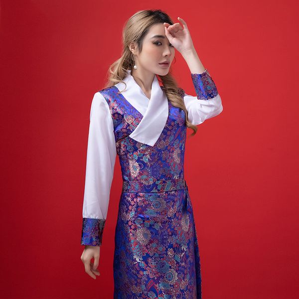traditional ethnic clothing for women tibetan cheongsam robe silk embroidered qipao gown spring autumn oriental costume, Red
traditional ethnic clothing for women tibetan cheongsam robe silk embroidered qipao gown spring autumn oriental costume, Red
