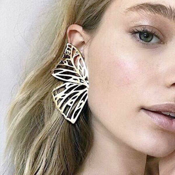 1pair metal hollow out large wing buterfly drop dangle earrings girls seaside boho golden women earring jewelry, Silver
1pair metal hollow out large wing buterfly drop dangle earrings girls seaside boho golden women earring jewelry, Silver