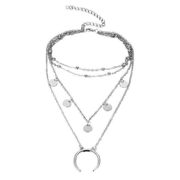 pendant necklaces personality jewelry moon round multi layer necklace bead chain gift ethnic bohemian choker #4n28, Silver
pendant necklaces personality jewelry moon round multi layer necklace bead chain gift ethnic bohemian choker #4n28, Silver