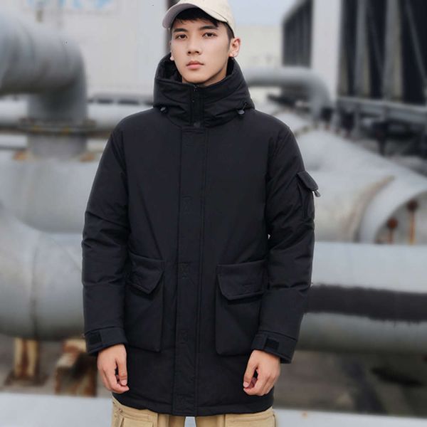 winter jacket medium length tooling hooded white duck down young men's coat fashion trend leisure, Black;brown
winter jacket medium length tooling hooded white duck down young men's coat fashion trend leisure, Black;brown