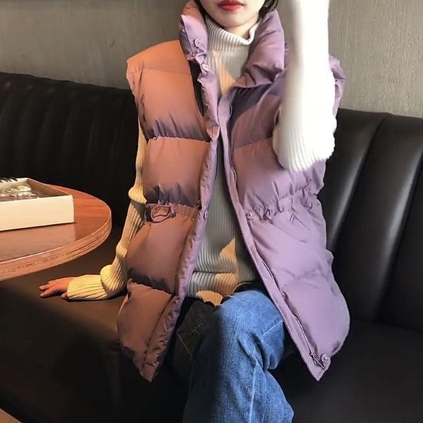 women's vests stand-up collar cotton vest women 2021 winter korean version thick warm drawstring waist jacket 80065, Black;white
women's vests stand-up collar cotton vest women 2021 winter korean version thick warm drawstring waist jacket 80065, Black;white