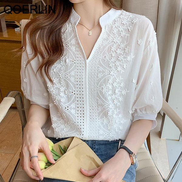 women's blouses & shirts qoerlin cotton white femme v-neck three-dimensional embroidery jacquard lace hollow out puff sleeve blouse wom
women's blouses & shirts qoerlin cotton white femme v-neck three-dimensional embroidery jacquard lace hollow out puff sleeve blouse wom