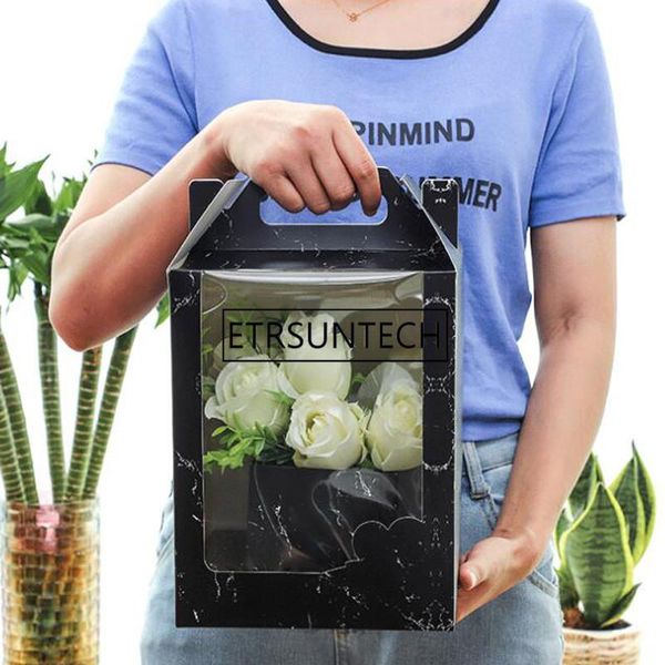 100pcs/lot 19x19x30cm transparent window flower gift box, valentine's day flower packing box, paper handbag wholesale
100pcs/lot 19x19x30cm transparent window flower gift box, valentine's day flower packing box, paper handbag wholesale