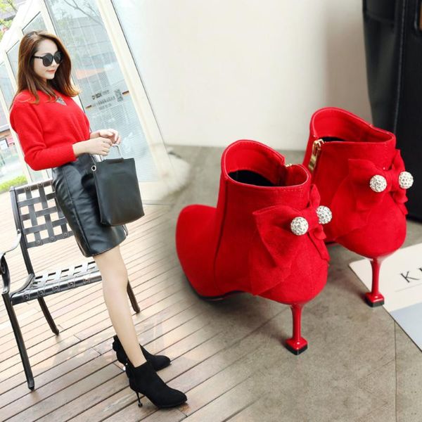 boots 2021 women's snow high-heeled suede short wedding party stage fashion catwalk 34-39, Black
boots 2021 women's snow high-heeled suede short wedding party stage fashion catwalk 34-39, Black