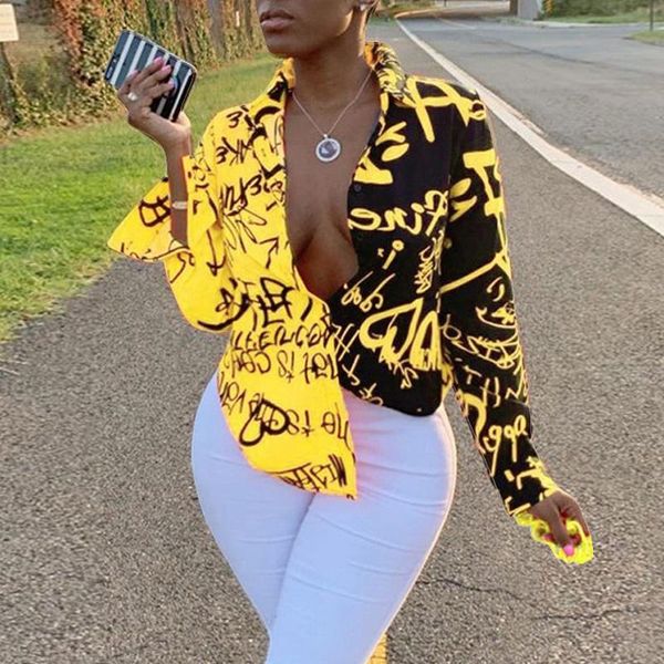 women's blouses & shirts trendy letter printed gradient color turn down collar long sleeve women blouse shirt fashion femal streetwear, White
women's blouses & shirts trendy letter printed gradient color turn down collar long sleeve women blouse shirt fashion femal streetwear, White
