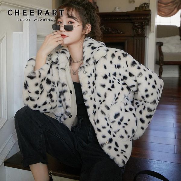 women's fur & faux cheerart leopard print winter coat and jackets women white furry jacket fuzzy outerwear warm fux 2021, Black
women's fur & faux cheerart leopard print winter coat and jackets women white furry jacket fuzzy outerwear warm fux 2021, Black