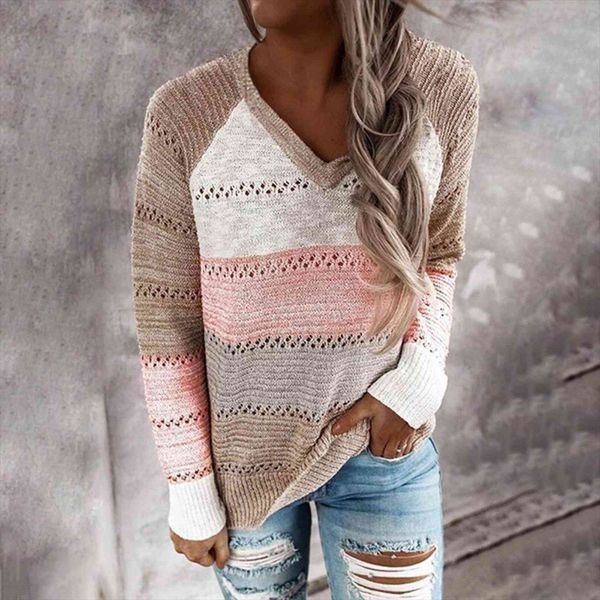 autumn v neck patchwork women sweater casual long sleeve knitted winter striped elegant pullover jumpers w3, White;black
autumn v neck patchwork women sweater casual long sleeve knitted winter striped elegant pullover jumpers w3, White;black