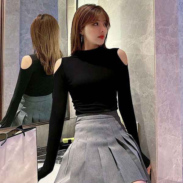 black half high collar off shoulder women's long sleeve bottom shirt autumn winter 2020 new slim fit and tight fitting inside, White
black half high collar off shoulder women's long sleeve bottom shirt autumn winter 2020 new slim fit and tight fitting inside, White