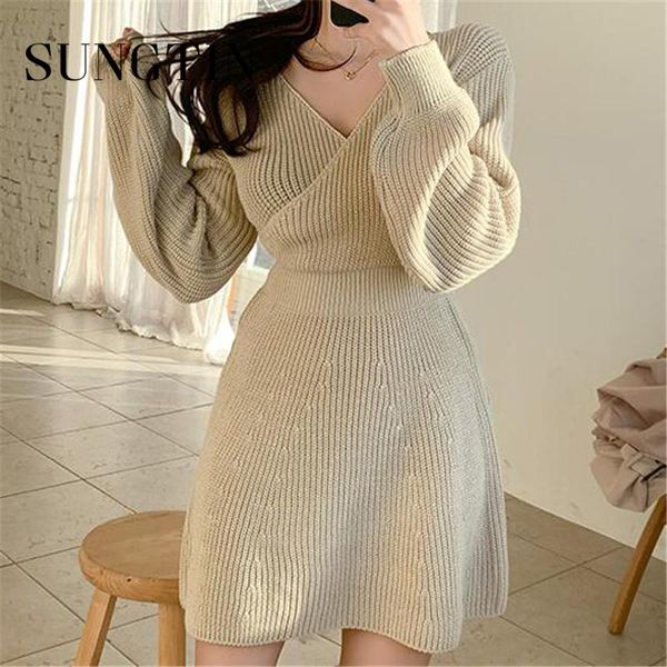 casual dresses sungtin fashion v neck knitted mini dress women ribbed spring autumn korean female empire waist knit sweater, Black;gray
casual dresses sungtin fashion v neck knitted mini dress women ribbed spring autumn korean female empire waist knit sweater, Black;gray