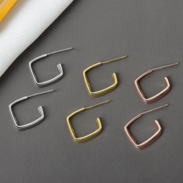 925 sterling silver piercing square statement hoop earring for women wedding jewelry eh433, Black
925 sterling silver piercing square statement hoop earring for women wedding jewelry eh433, Black