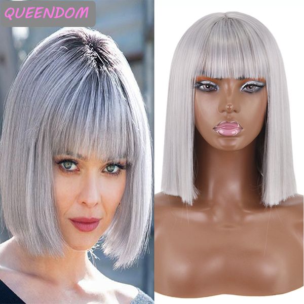 silver gray synthetic short bob wig 17inch ombre burgundy shoulder length womens wigs with bangs natural heat resistant bob wig, Black
silver gray synthetic short bob wig 17inch ombre burgundy shoulder length womens wigs with bangs natural heat resistant bob wig, Black